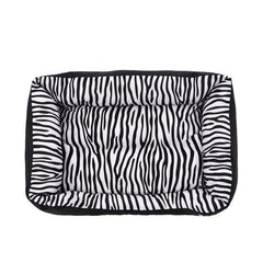 Cozy Zebra-Pattern Dog Sofa Mat Bed