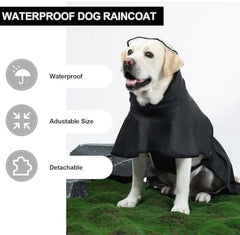 Dog Poncho with Reflective Strap and Transparent Hat Brim (Medium)