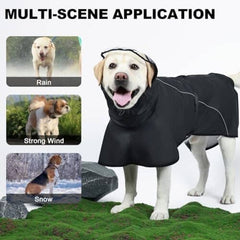 Dog Poncho with Reflective Strap and Transparent Hat Brim (Medium)