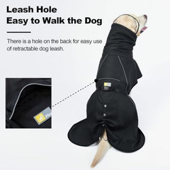 Dog Poncho with Reflective Strap and Transparent Hat Brim (Medium)