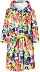 Dog Print Girls Bathrobes Kids Hooded Robes