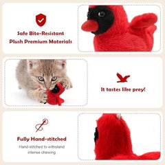 Flapping Bird Cat Toy with Lifelike Bird Chirp