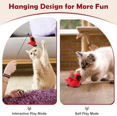 Flapping Bird Cat Toy with Lifelike Bird Chirp