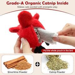 Flapping Bird Cat Toy with Lifelike Bird Chirp