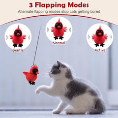 Flapping Bird Cat Toy with Lifelike Bird Chirp