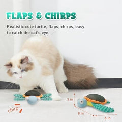 Flapping Fins Cute Turtle Interactive Catnip Toy