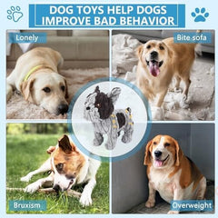 Frenchie Dog Toys Plush Interactive Dog Toy with Crinkle Paper and Squeaker