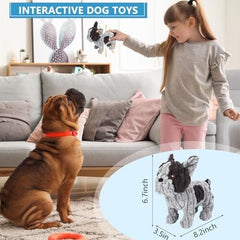 Frenchie Dog Toys Plush Interactive Dog Toy with Crinkle Paper and Squeaker