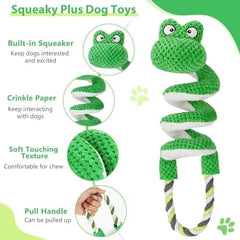 Frog Interactive Squeaky Dog Toys with Pull Rope