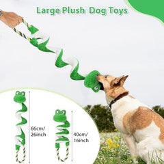 Frog Interactive Squeaky Dog Toys with Pull Rope