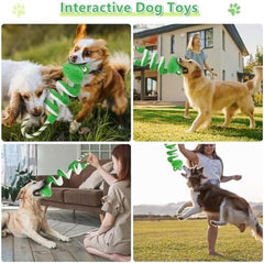 Frog Interactive Squeaky Dog Toys with Pull Rope