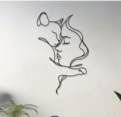 Girl and Cat Wall Decoration for Cat Lovers