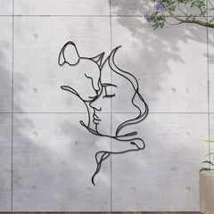Girl and Cat Wall Decoration for Cat Lovers