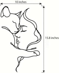 Girl and Cat Wall Decoration for Cat Lovers