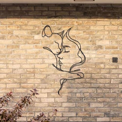 Girl and Cat Wall Decoration for Cat Lovers