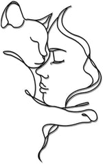 Girl and Cat Wall Decoration for Cat Lovers