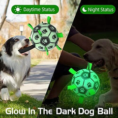 Glow in The Dark Dog Toys Soccer Ball with Straps
