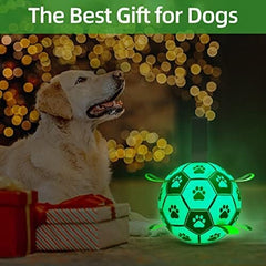 Glow in The Dark Dog Toys Soccer Ball with Straps