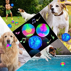 Glow in The Dark Dog Toys Soccer Ball with Straps