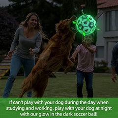 Glow in The Dark Dog Toys Soccer Ball with Straps