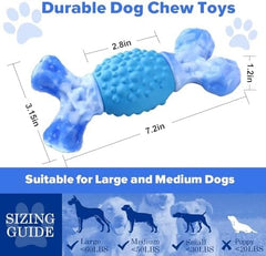 Indestructible Bones Toy for Super Chewers Long Lasting Teeth Cleaning & Milk Flavored