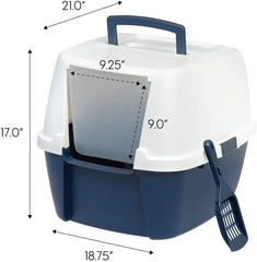 Jumbo Hooded Corner Litter Box with Scoop