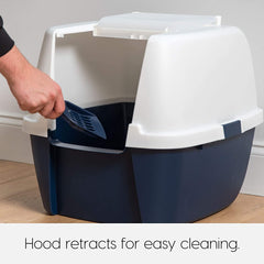 Jumbo Hooded Corner Litter Box with Scoop