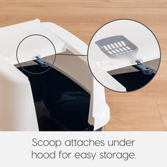 Jumbo Hooded Corner Litter Box with Scoop