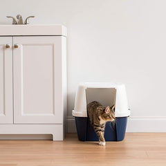 Jumbo Hooded Corner Litter Box with Scoop