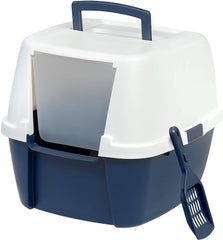 Jumbo Hooded Corner Litter Box with Scoop