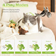 Lifelike Frog chrip Interactive Cat Toys for Indoor Cats
