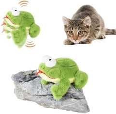 Lifelike Frog chrip Interactive Cat Toys for Indoor Cats