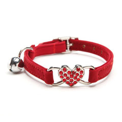 Lovely Heart with Bell Design Cat Collar