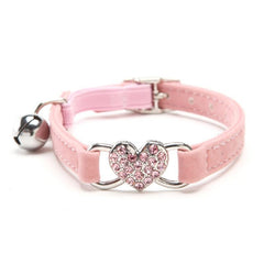 Lovely Heart with Bell Design Cat Collar