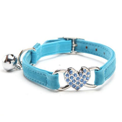 Lovely Heart with Bell Design Cat Collar