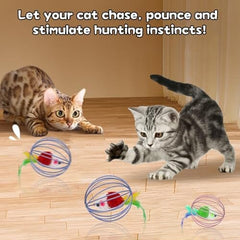 Metal Cage with Colourful Plush Mouse Toys