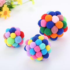 Multi-Color Handmade Bouncy Ball Interactive Cat Toy