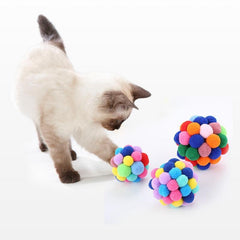 Multi-Color Handmade Bouncy Ball Interactive Cat Toy
