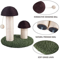 Mushroom Natural Durable Sisal Board Cat Scratchers Pole