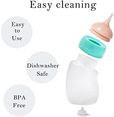 Newborn Animals Milk Bottles for Nursing with Replacement Nipples, Pet Feeder Set (1 Bottle+S/M/L Nipple+1 Syringe)