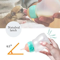 Newborn Animals Milk Bottles for Nursing with Replacement Nipples, Pet Feeder Set (1 Bottle+S/M/L Nipple+1 Syringe)