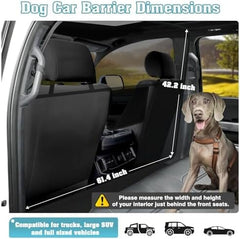 One-Piece Escape-Proof Back Seat Mesh Dog Car Net Barrier Black