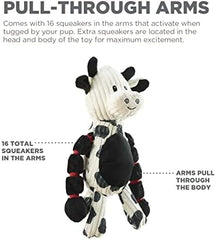 Outward Hound Thunda Tugga Cow Plush & Squeaky Dog Tug Toy