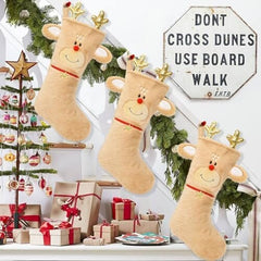 Pet Christmas Stocking Faux Fur Moose Christmas Stockings