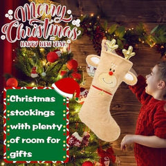 Pet Christmas Stocking Faux Fur Moose Christmas Stockings