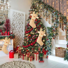 Pet Christmas Stocking Faux Fur Moose Christmas Stockings