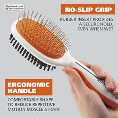 Pet Double Sided Pin Bristle Brush with Patented Stacked Pin Design for Dogs