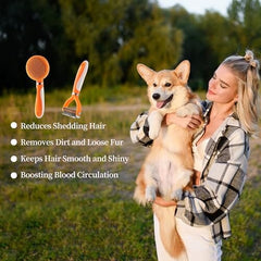 Pet Grooming Brush and Self Cleaning Slicker Brush