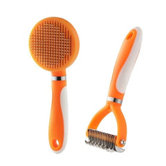 Pet Grooming Brush and Self Cleaning Slicker Brush