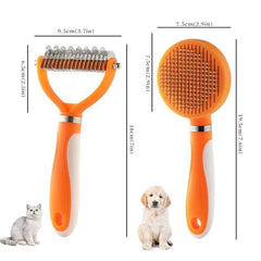 Pet Grooming Brush and Self Cleaning Slicker Brush